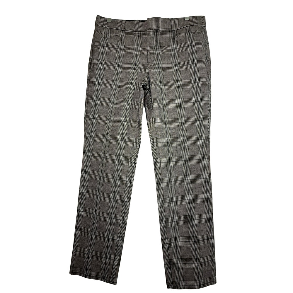 Banana Republic Sloan Pants Women 6 Gray Glen Plaid Slim Stretch Career